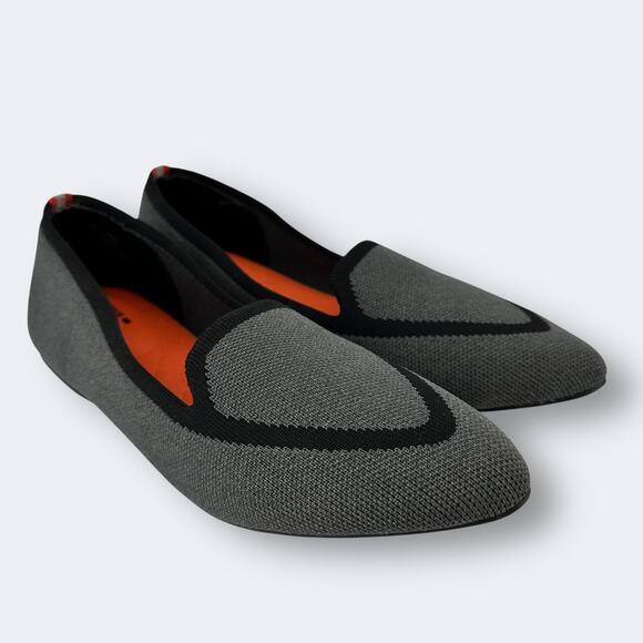 Judy + Birdies The Blackbird Gray Black Knit Loafer Shoes Womens Size 9 - Picture 2 of 8